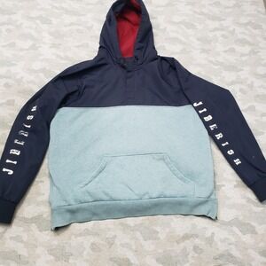 Jiberish Denver Sweatshirt Hoodie Mens XL Blue Pullover Color Block